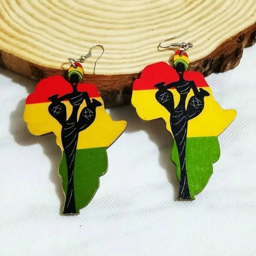 3for$20 1pair Exaggerated Geometric Map Acrylic Dangle Earrings Africa blm